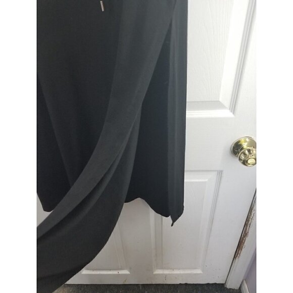 Seven7 Womens L Midi Skirt Stretch Knit Black Drawstring Pull On - Picture 3 of 8